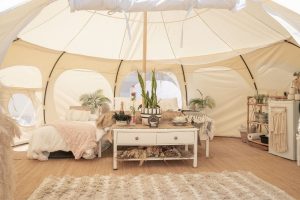 Glamping Hire Side Hustle - Beautiful bell tent setup